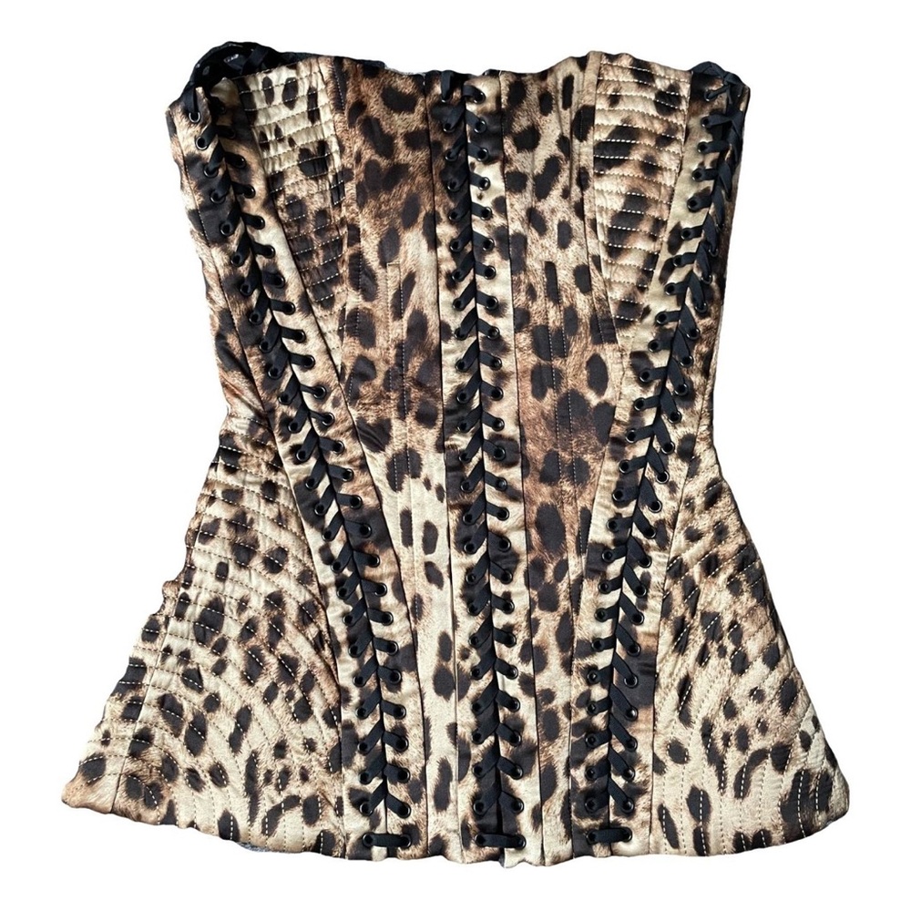 Skims dolce and gabbana Leopard Print Corset Top